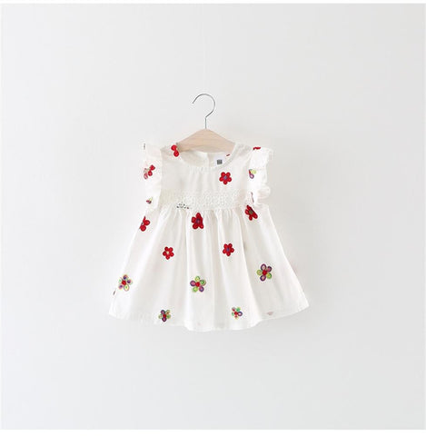 2018 Summer Infant Baby Clothes Brand Design Sleeveless Print Dress Girls Clothing Cotton Party Princess Dresses