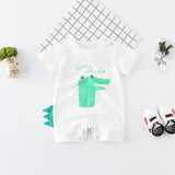 2018 Summer New Design Cartoon Print Baby Romoers Jumpsuit Short Sleeve Baby Girls Boys Baby Clothes