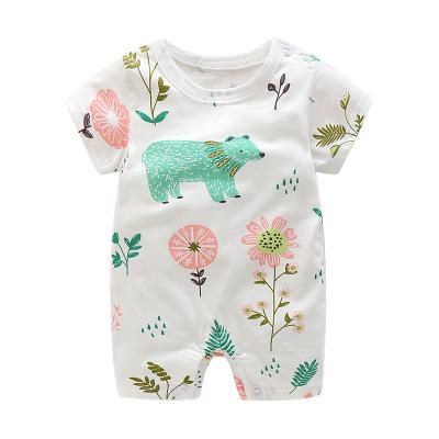 2018 Summer New Style Short Sleeved Girls Dress Baby Romper Cotton Newborn Body Suit Baby Pajama Boys Animal Monkey Rompers
