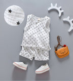 2018 Summer Simple Fashion Design Cotton Clothes for Kids Infant Baby Clothing Star Printed Travel Sports Solid Soft Clothes