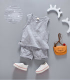 2018 Summer Simple Fashion Design Cotton Clothes for Kids Infant Baby Clothing Star Printed Travel Sports Solid Soft Clothes