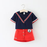 2018 Toddler Clothes Set For Girls Short Sleeve t-shirt + Skirt 2 pieces Baby School Clothes Wear LIttle Girl Summer Suit 3 Year