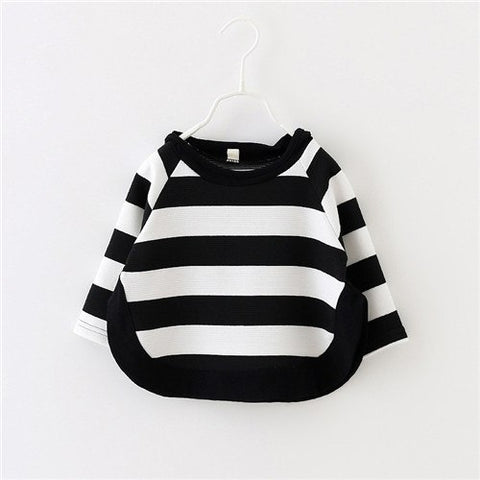 2018 autumn children Baby   casual long sleeve striped cartoon hooded cotton Sweatshirt for Girls 1-3 Years !