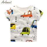 2018 funny baby t shirts Cotton Toddler Kids Baby Boys Clothes Short Sleeve Cartoon C Pattern Tops T-Shirt Blouse FEB1