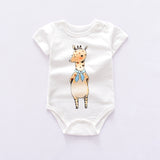 2018   Baby Bodysuits Short Sleeve boy's sets animal Overall cotton infant Baby girls Jumpsuit Newborn Clothes mix design