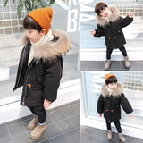 sell Winter Jacket Kids boy 2-9 old size fur hooded coats Boys Winter Jacket