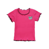 2018   fashion baby clothes summer clothes girls Baby Girls Soft Short Sleeve Solid Soft Toddler Kids Tops T-Shirt Clothes