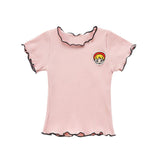 2018   fashion baby clothes summer clothes girls Baby Girls Soft Short Sleeve Solid Soft Toddler Kids Tops T-Shirt Clothes