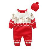 2018 orangemom official store Autumn knitting baby rompers + hat 2 pcs sets Christmas Deer baby girl clothing 3 colour baby boy