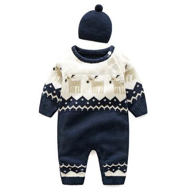 2018 orangemom official store Autumn knitting baby rompers + hat 2 pcs sets Christmas Deer baby girl clothing 3 colour baby boy