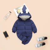 2018 spring autumn Warm baby girl boy Snowsuit down cotton baby Rompers hoodies Newborn overalls clothes kids children jumpsuit
