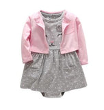 2018 spring baby girl clothes bodysuit +jackets baby clothes Roupa infant jumpsuits cotton baby clothing for 0-24M dresses