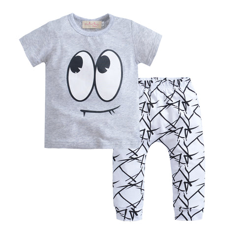 2018 summer Newborn Baby boy Clothes Set Cotton cartoon Short sleeve T-shirt + Pants 2pcs Outfit Toddler Baby Boy Clothing Set