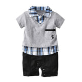 2018 summer baby boy clothes short-sleeved baby romper fresh gentleman clothes overalls  born clothes infant toddler outfitsP5