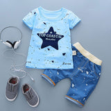 2018 summer infant baby boy clothes outfits sports suits 2pcs sets for baby boy clothing set 100% cotton design tracksuit