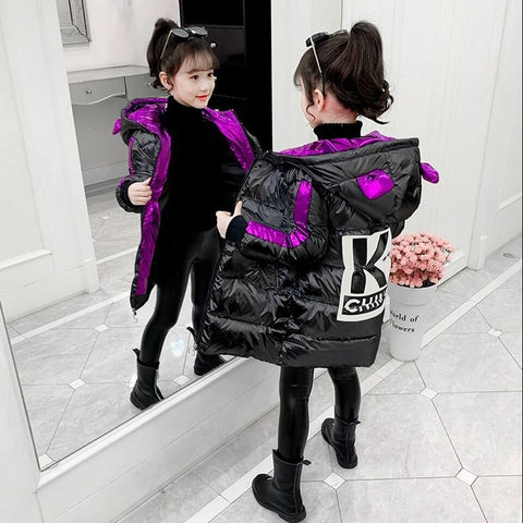 Brand Girl Down Jacket Warm Baby Children Down Parkas Coat Kid Teenager Thickening Outerwear For Cold Winter