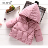 Autumn Winter Cotton Jacket For Girls Coat Kids Solid Warm Outerwear Children Clothes Infant Girls Coat Baby Girls Jacket