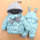 Baby Boys Winter Snowsuit Kids Down Jacket Overalls Snow Suit 1-4 Years Children Girls Coat Clothes Set Infant Suit