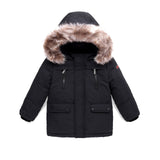Children's Winter Jackets Boys Duck Down Jackets For Boys Fur Collar Warm Kids Girls Down Outerwear Coat 4-12T DC202