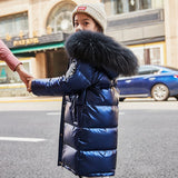 Girls Down Jacket Warm Baby Children Down Parkas Coat Fur Kid Teenager Thickening Outerwear For girls Cold Winter clothes