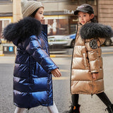 Girls Down Jacket Warm Baby Children Down Parkas Coat Fur Kid Teenager Thickening Outerwear For girls Cold Winter clothes