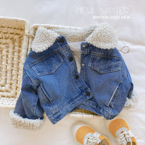 Ins Baby Outwear Coats Denim Winter Coats Children Clothing
