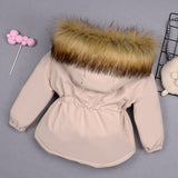 Kids Girl Jacket Big Fur Warm Toddler Children's winter cotton padded clothes girls thickened Hooded cotton padded coat