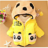 2023 Cartoon Bear Baby Boys Jacket Kids Winter Keeping Warm Thick Cotton Hoodies Coat Children Casual Outerwear Clothing