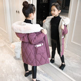 Girls Winter Jacket Warm Coat Thick Parkas Children's Winter Clothing Kids Big Fur Hood Outerwear for 4-14 years