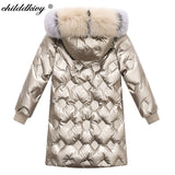 Kids coat for girl Winter Thicken Children Down Parkas Girls Snow Wear Baby Girl Outerwear Child Snowsuit 4-12Y