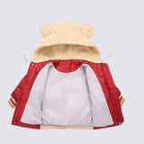 Winter Boys Girls Jacket Cute Thick Hooded Down Padded Coat Cotton-Padded Jacket Coat Children Clothes