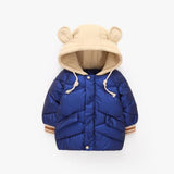 Winter Boys Girls Jacket Cute Thick Hooded Down Padded Coat Cotton-Padded Jacket Coat Children Clothes