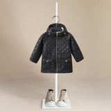 Winter Girl's Cotton Padded Jacket Thickened Medium Length Jacket Children's Baby Plush Jacket Girl  Clothes