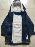 2023 Winter Kids Girls Denim Jacket Children Plus Thick Velvet Jacket Big Virgin Warm Coat Cotton Hooded Outwear For Girl