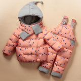baby winter down clothing set  jacket for boys girls baby clothes suits hooded kids down+pant  Waterproof Snowsuit
