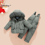 Winter down Jumpsuit for Baby Boy Girl Clothes Clothing Set Overalls for children 2pcs set Toddler Snowsuit 0-3 years old