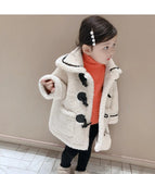 2023 winter Girls Kids cotton-padded clothes comfortable cute baby Cashmere warm thickening long coats Children Clothing