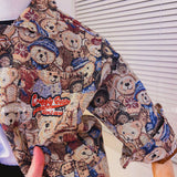 2023 Autumn Children Coat Bear Print Jacket For Boys And Girls Shirts Coat 1-7 Year Cotton Kids Cardigan Jacket