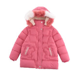 Autumn Winter Thickened Jacket For Boys Girls Children Overcoat Kids Hooded Warm Outerwear For Girls Clothes  5 6 8 10 Yrs