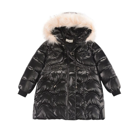 Baby Kids Girls Clothes Winter Mid-length Bow Down Jacket for Teen Girl Thicken Warm Hooded Children&#39;s Clothing