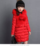 2023 Child Clothes Girl Kid button coat Jacket windbreaker Winter Cotton plus velvet Outerwear Warm Hooded plush 9 10 11 12 year