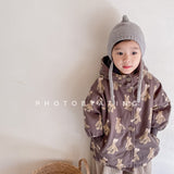 2023 Children's Winter Clothing Korean Cotton Printed Jacket Girls Winter Cotton-padded Coat