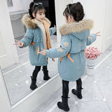 Girls Winter Coat Kids Embroidered Hooded Parkas Children Thickening Warm Bluey Winter Jackets for Girls Outwear 8y