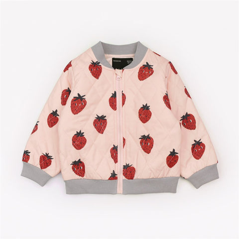 Kids Strawberry Coat Jacket Winter Girls Clothing Vestidos Christmas Cotton Warm Outwears Autumn Children