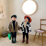 Autumn And Winter Children'S Coat Korean Boys And Girls Jacket Stand-Up Collar Children'S Leopard Wool Sweater