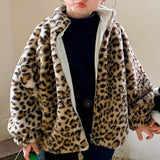 Autumn And Winter Children'S Coat Korean Boys And Girls Jacket Stand-Up Collar Children'S Leopard Wool Sweater