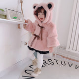 Autumn winter Girls Kids Fake Fur Chashmere Coat Comfortable Thick Warm Cute Baby Overcoats Children Clothing 0-6T