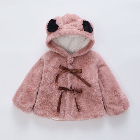 Autumn winter Girls Kids Fake Fur Chashmere Coat Comfortable Thick Warm Cute Baby Overcoats Children Clothing 0-6T