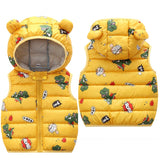 Baby Boy Waistcoat Dinosaur Cotton Girls Vest Clothes Autumn Winter Children's Clothing Kids Cute Coat For Babies 0-4Y
