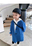 2023 Baby Boys Girls X-long Plaid Jacket Kids Wool Coats Fall Spring Boy Clothing Toddler Children's Coat Outwears